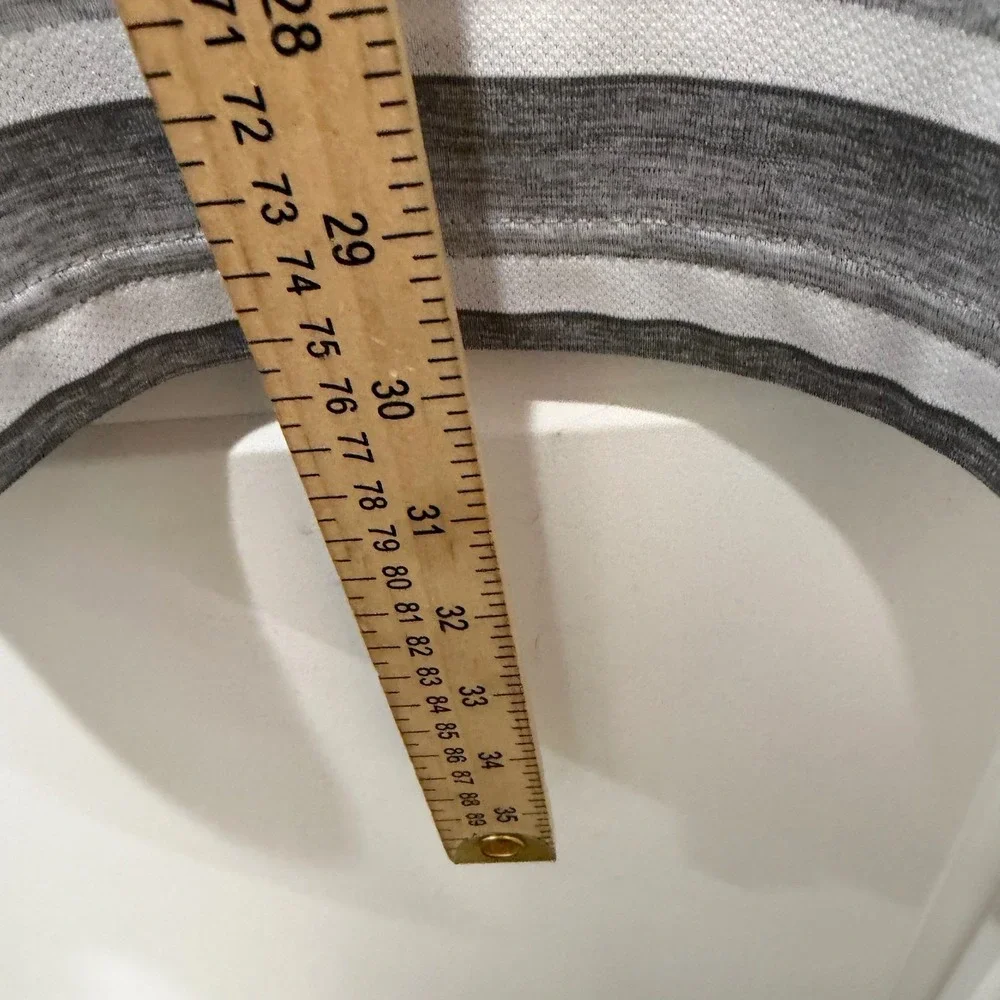 Adidas Mens Polo Shirt Striped Gray L‎